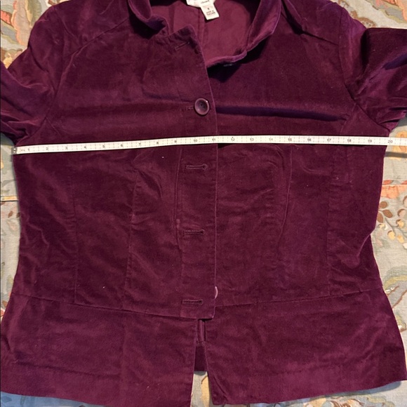 Talbots plum velvet blazer Sz 8 - Picture 7 of 7